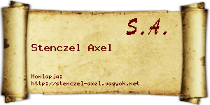 Stenczel Axel névjegykártya